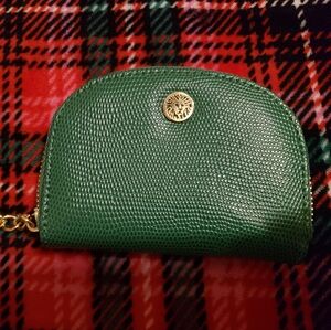 Anne Klein Green Coin Purse with Gold Accents